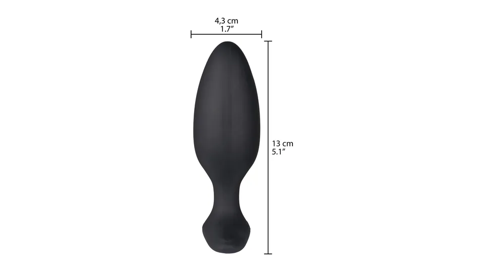 Lovense Hush 2 (Medium) recension: Sinfuls måttskiss: 13 cm lång och 4,3 cm bred