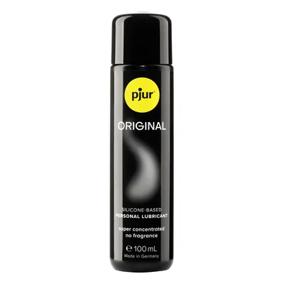 Glidmedel test: Original pjur silikonbaserat glidmedel 100 ml på vit bakgrund