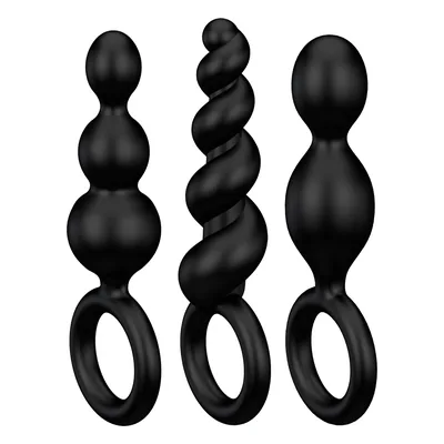 Analplugg test: Satisfyer Booty Call Set på vit bakgrund