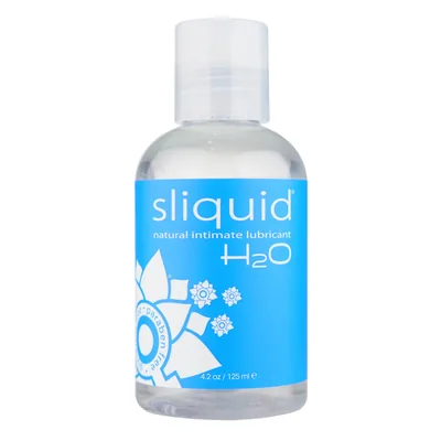 Glidmedel test: Sliquid H2O vattenbaserat glidmedel 125 ml på vit bakgrund